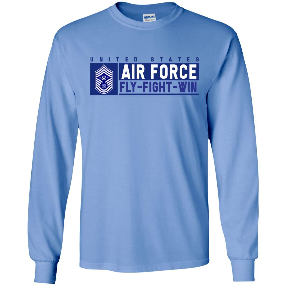 US Air Force E-9 Chief Master Sergeant Of The Air Force Fly - Fight - Win Long Sleeve - Pullover Hoodie-TShirt-USAF-Veterans Nation