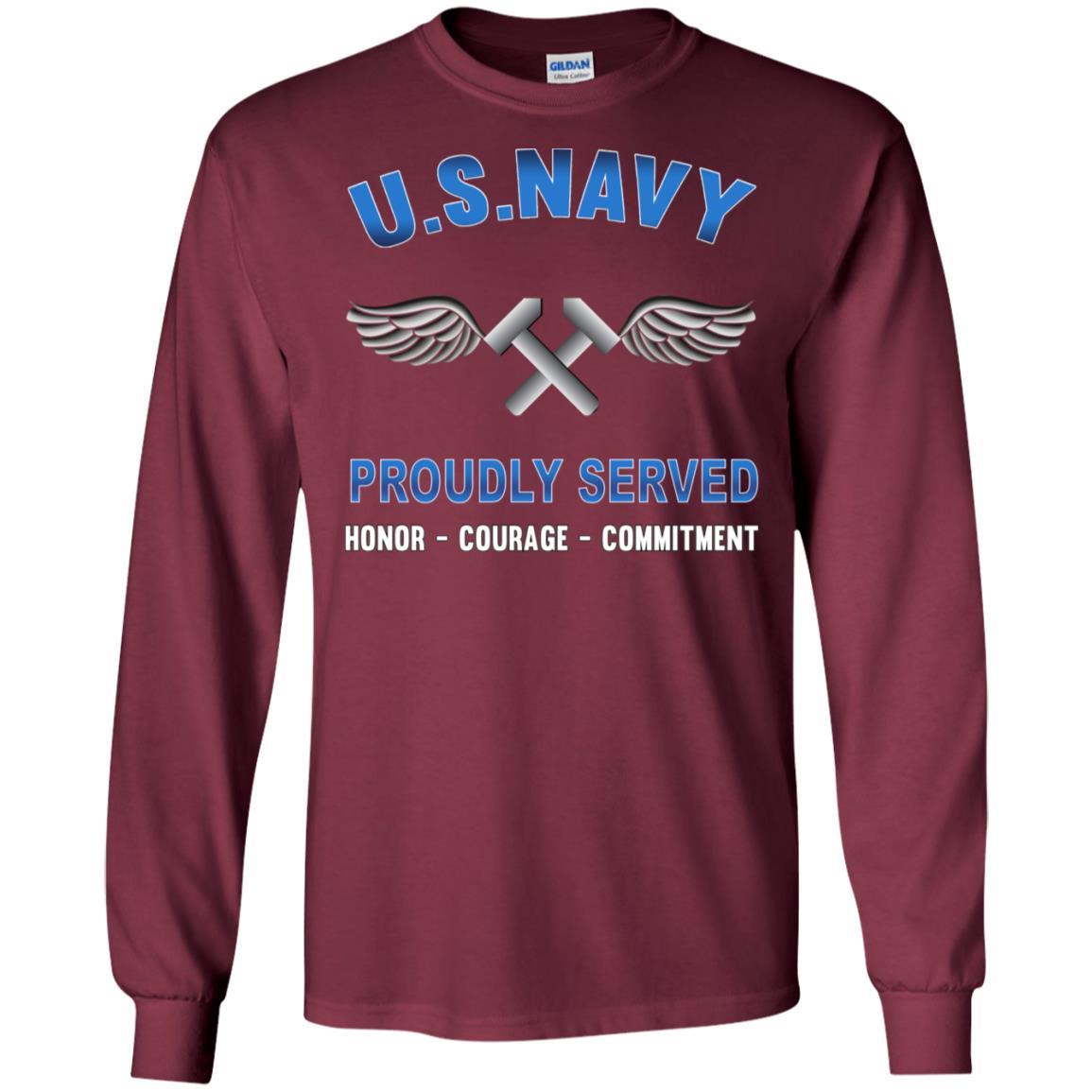 Navy Aviation Structural Mechanic Navy AM - Proudly Served T-Shirt For Men On Front-TShirt-Navy-Veterans Nation