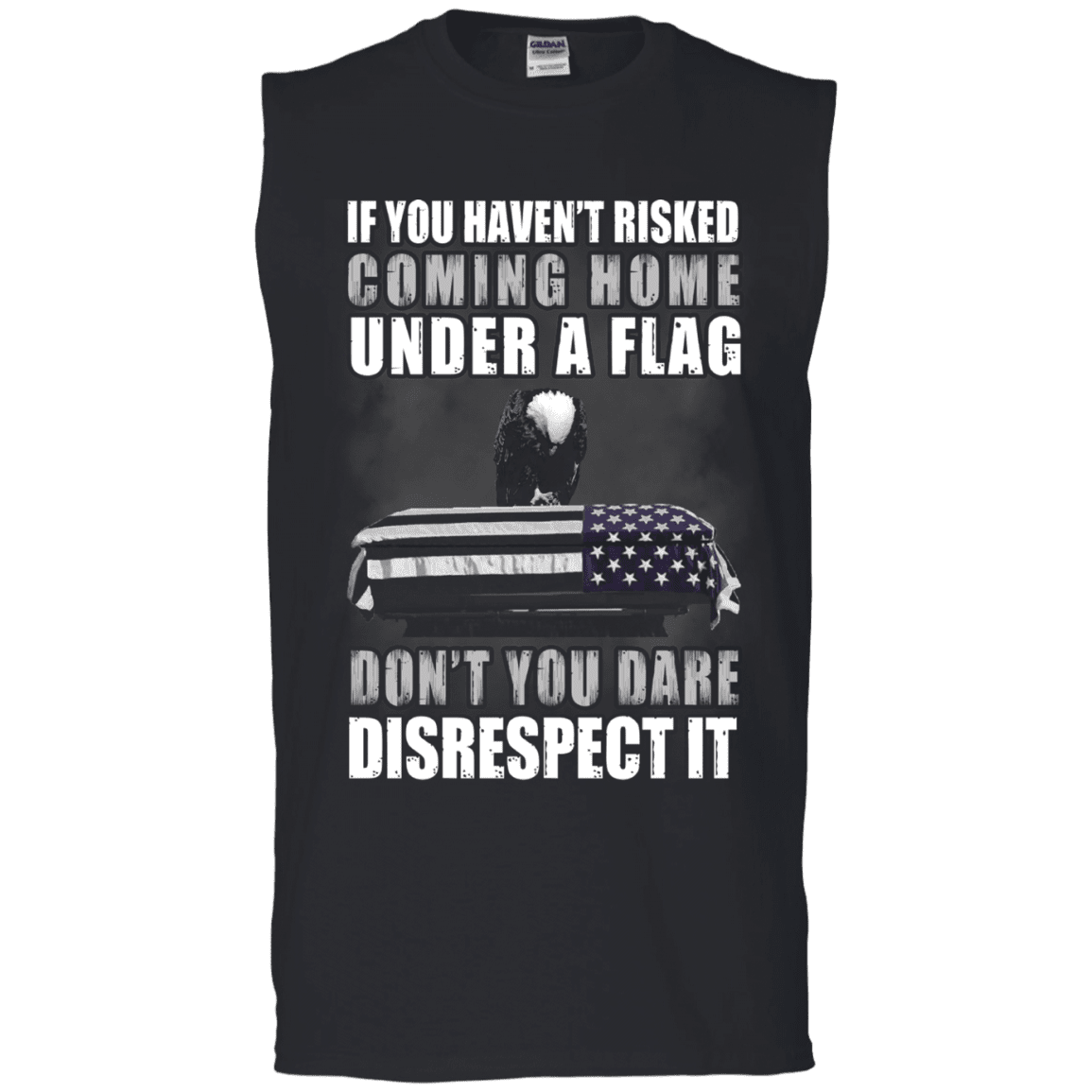 Military T-Shirt "Under A Flag Disrespect It Men" Front-TShirt-General-Veterans Nation