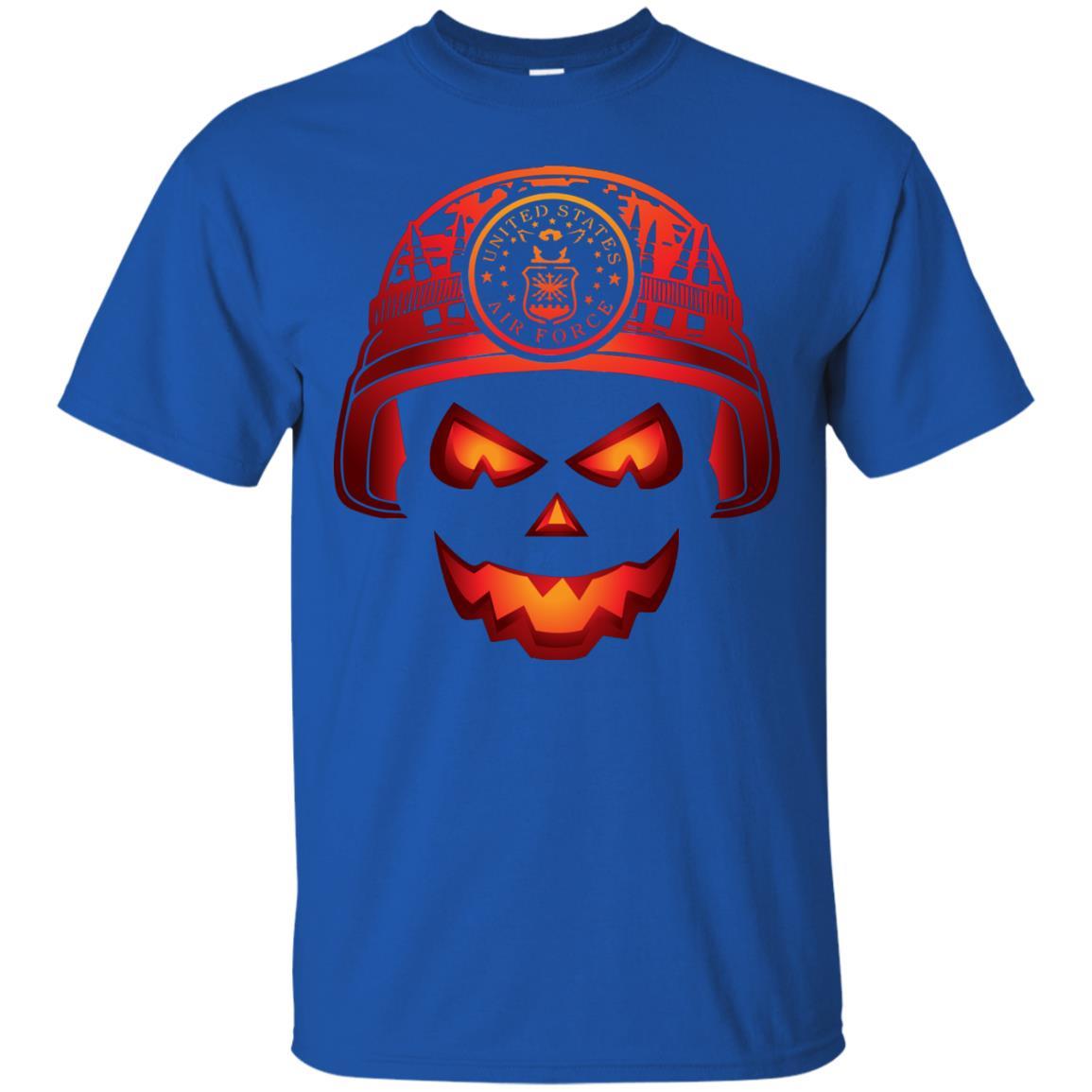 US Air Force Skull Halloween Men T Shirt On Front-TShirt-USAF-Veterans Nation