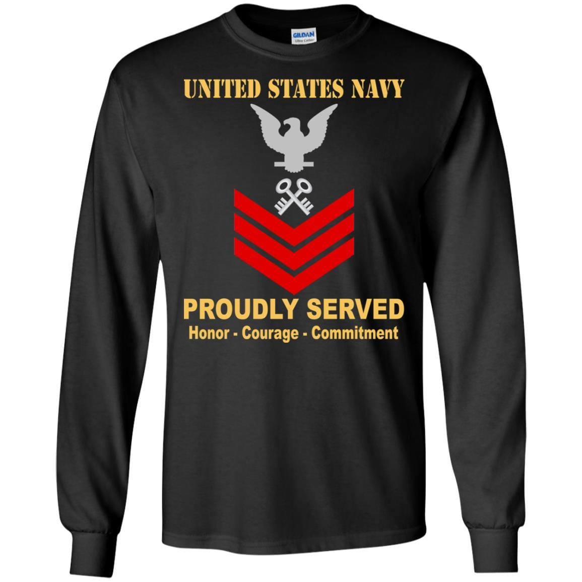 U.S Navy Logistics specialist Navy LS E-6 Rating Badges Proudly Served T-Shirt For Men On Front-TShirt-Navy-Veterans Nation