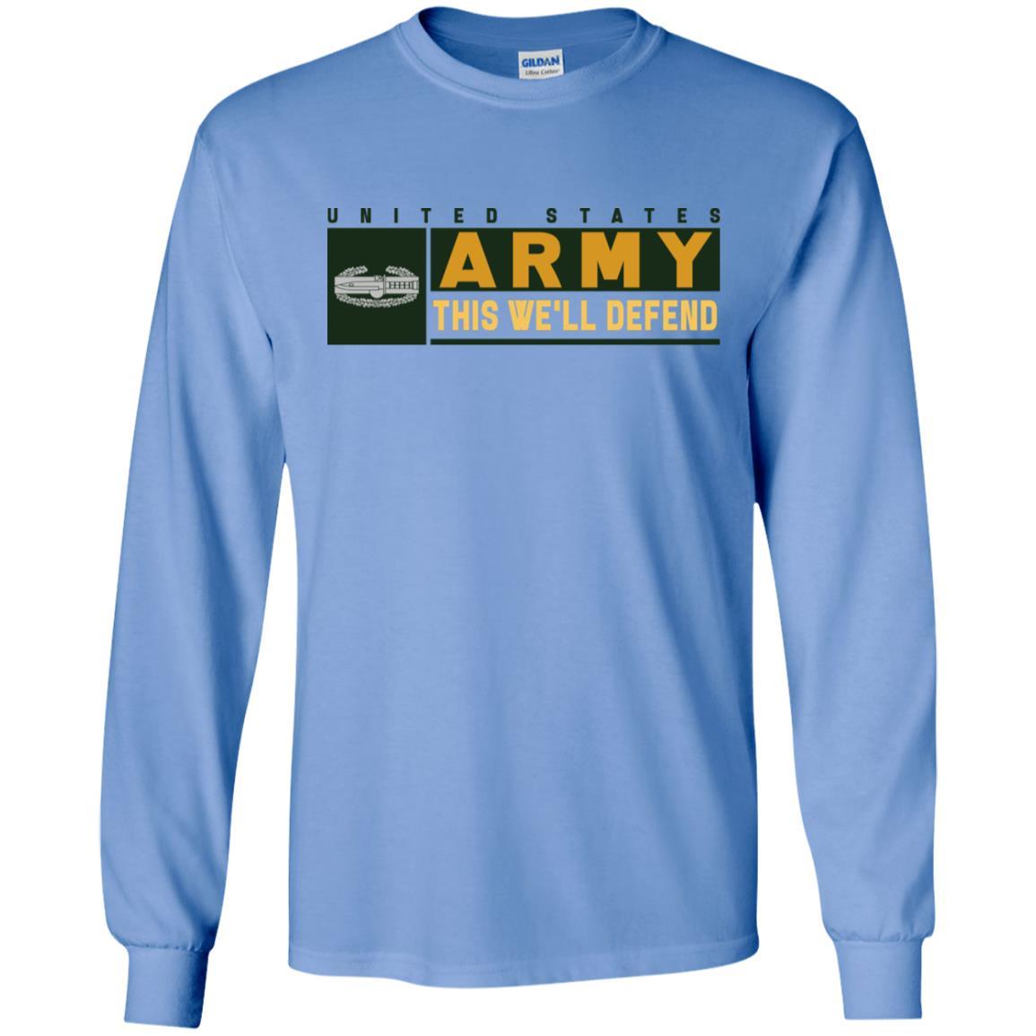 US Army Combat Action Badge- This We'll Defend T-Shirt On Front For Men-TShirt-Army-Veterans Nation