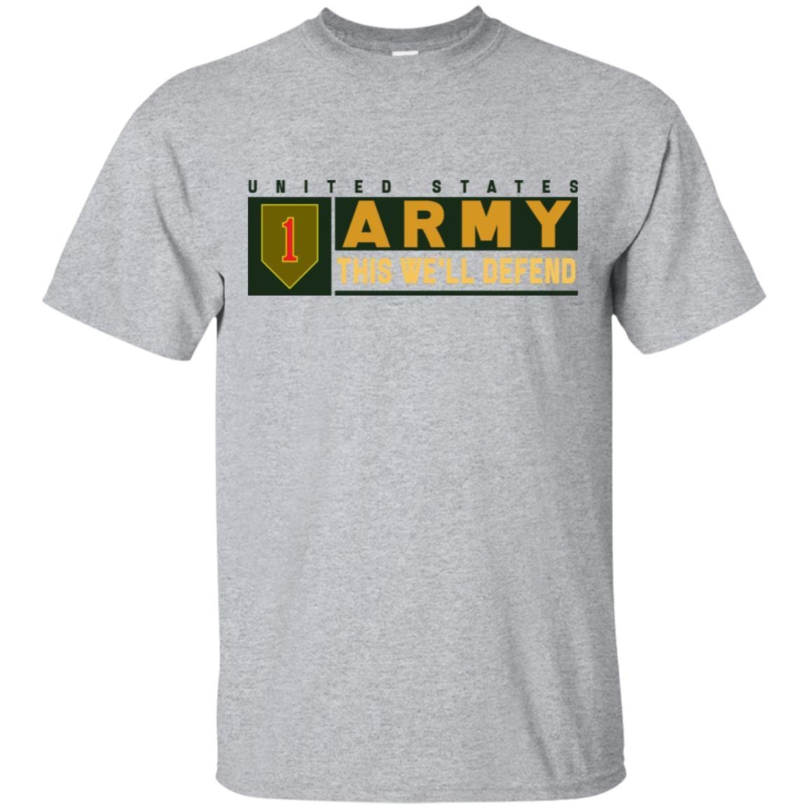 US Army 1st Infantry Division- This We'll Defend T-Shirt On Front For Men-TShirt-Army-Veterans Nation