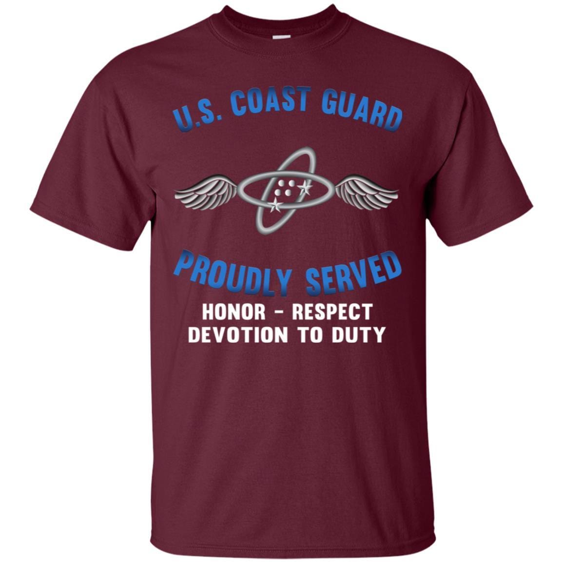 US Coast Guard Aviation Electronics Technician AET Logo Proudly Served T-Shirt For Men On Front-TShirt-USCG-Veterans Nation