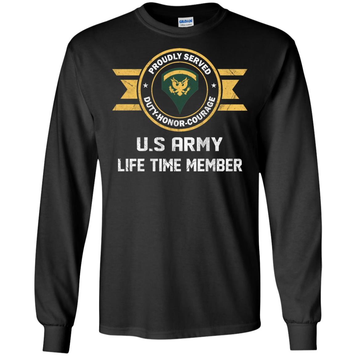 Life Time Member - US Army E-5 SPC E5 Specialist Ranks Men T Shirt On Front-TShirt-Army-Veterans Nation