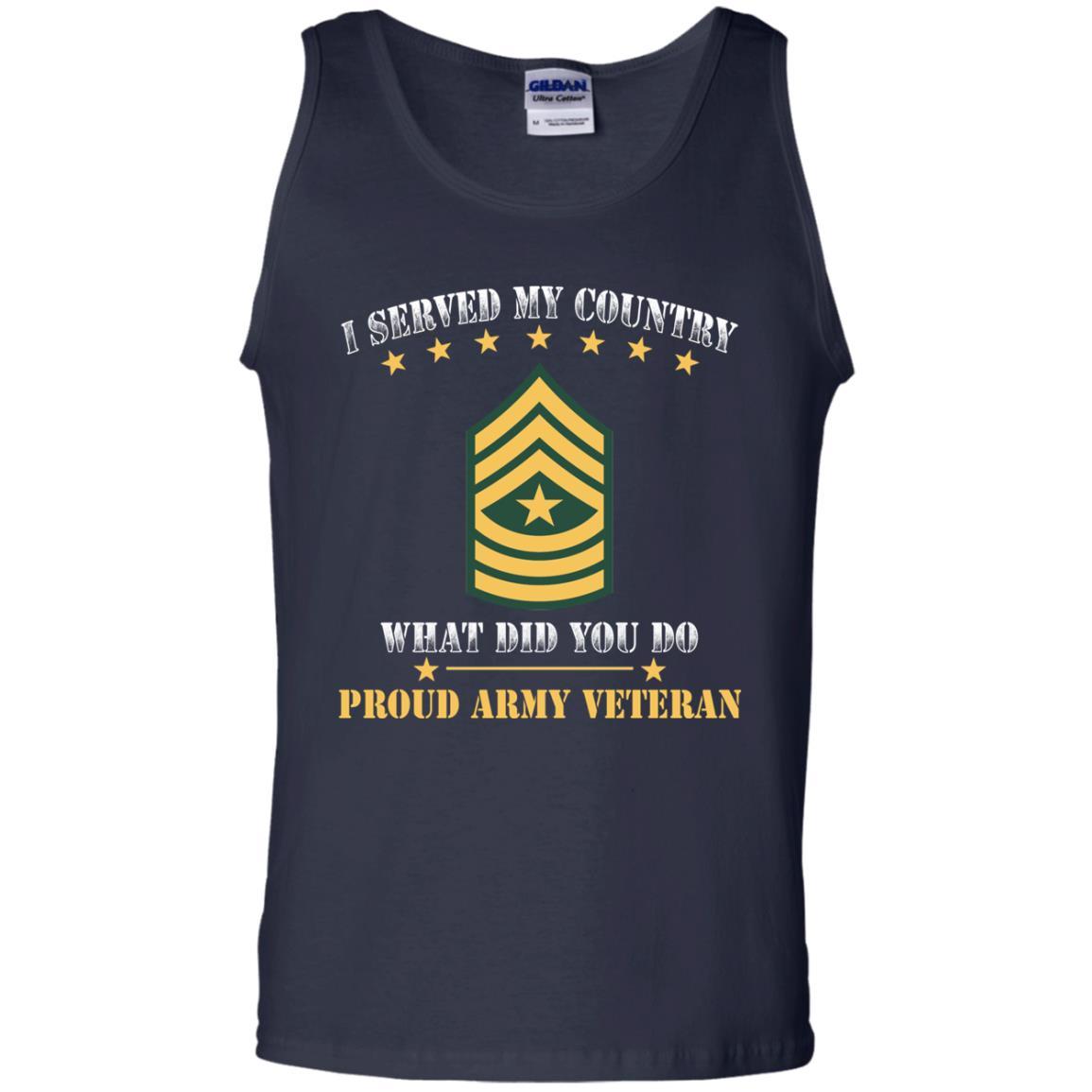 US Army E-9 Sergeant Major E9 SGM Noncommissioned Officer Ranks Men Front T Shirt - Proud US Army Veteran-TShirt-Army-Veterans Nation