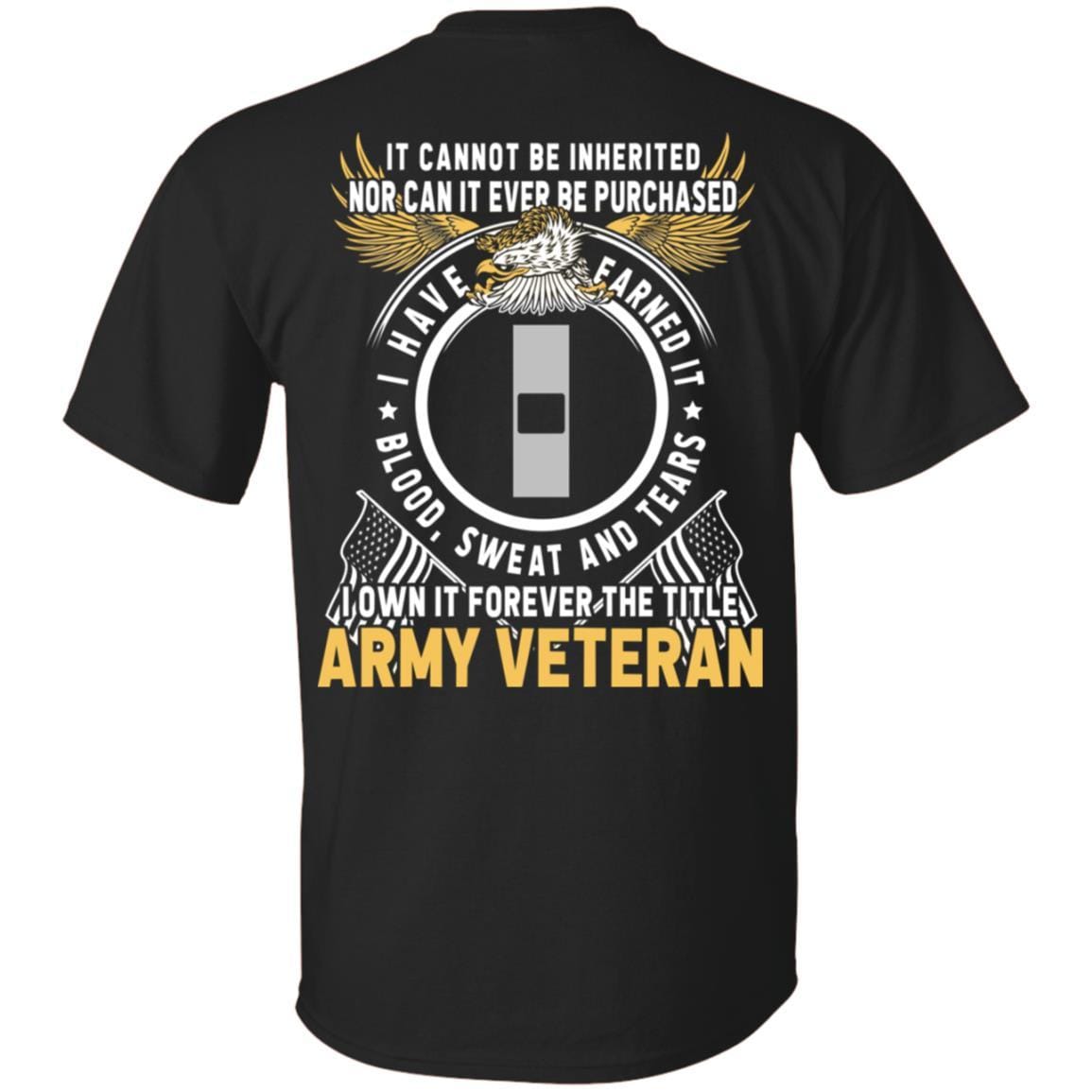 US Army W-1 Warrant Officer 1 W1 WO1 Warrant Officer Ranks T-Shirt For Men On Back-TShirt-Army-Veterans Nation