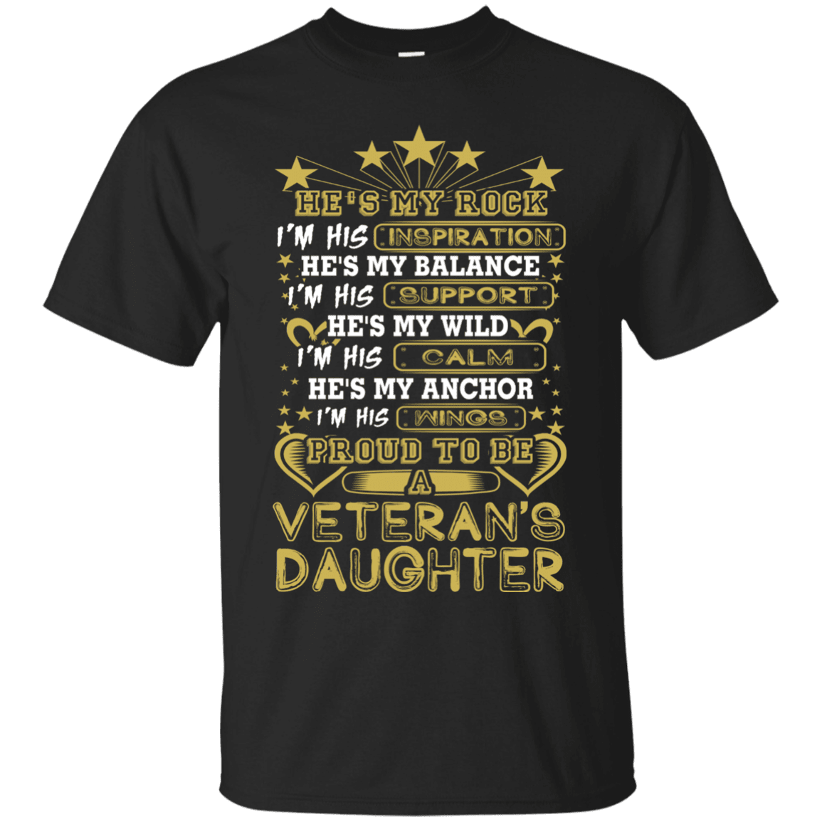 Military T-Shirt "PROUD TO BE A VETERAN'S DAUGHTER"-TShirt-General-Veterans Nation