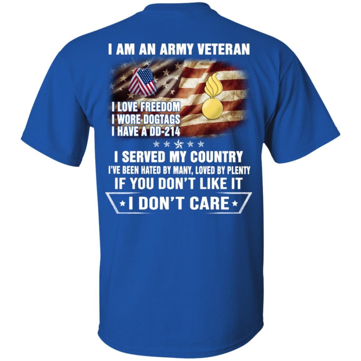 T-Shirt "I Am An Army Ordnance Corps Veteran" On Back-TShirt-Army-Veterans Nation