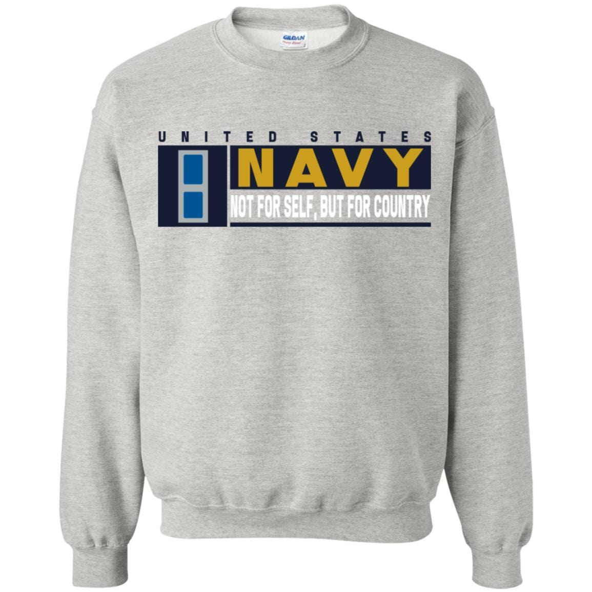 US Navy W-3 Chief Warrant Officer Not For Self, But For Country Long Sleeve - Pullover Hoodie-TShirt-Navy-Veterans Nation