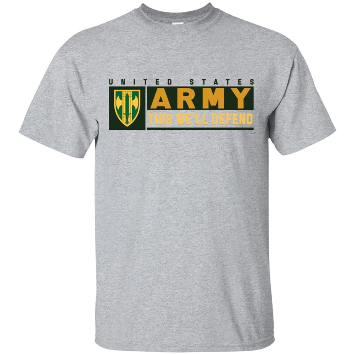 US Army 18TH MILITARY POLICE BRIGADE- This We'll Defend T-Shirt On Front For Men-TShirt-Army-Veterans Nation