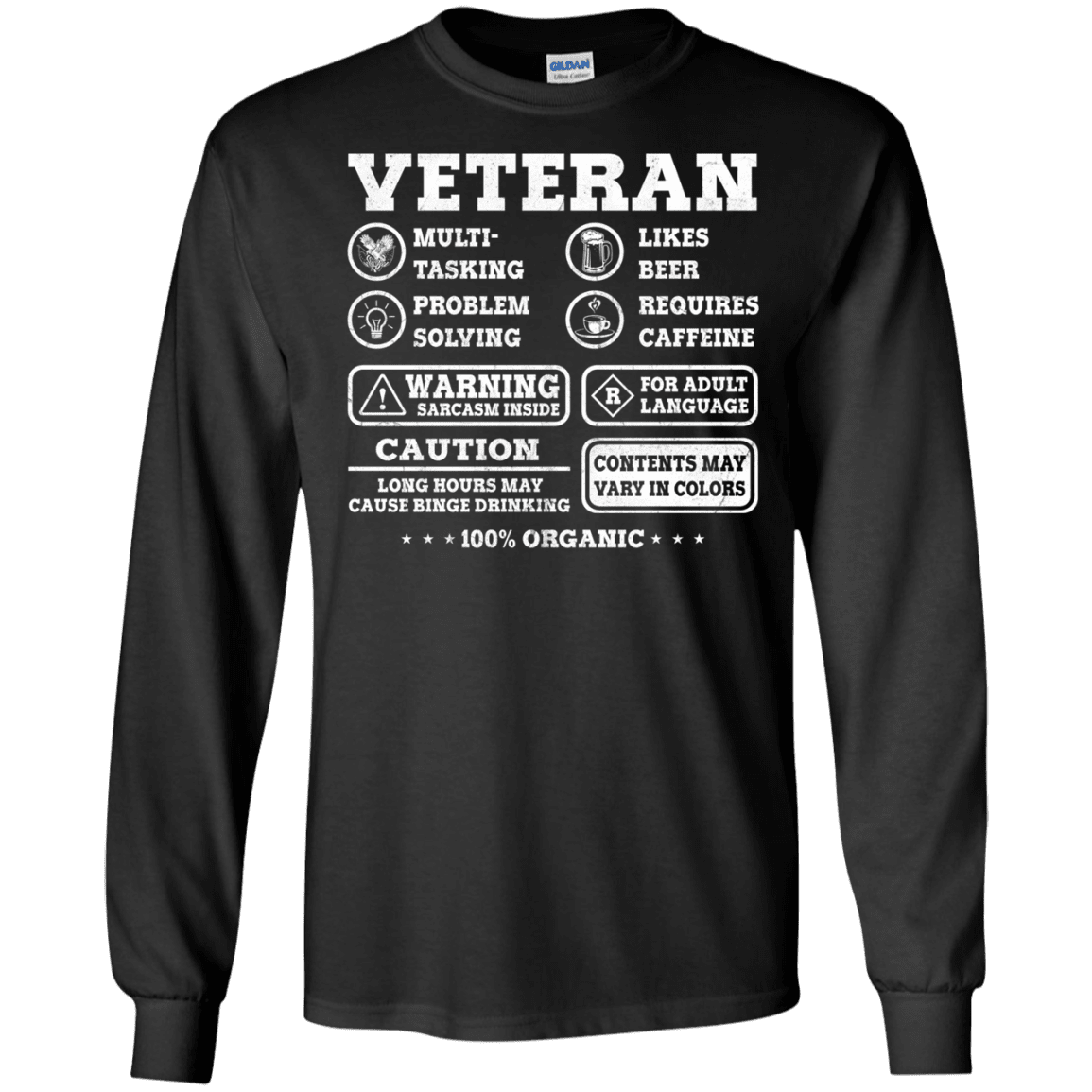 Military T-Shirt "Veteran Multitasking Sarcasm Men" Front-TShirt-General-Veterans Nation