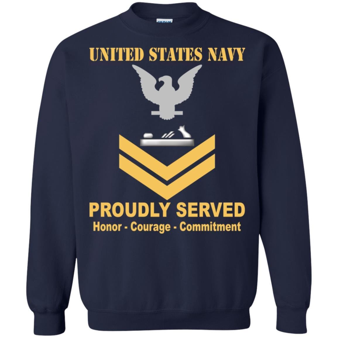 Navy Patternmaker Navy PM E-5 Rating Badges Proudly Served T-Shirt For Men On Front-TShirt-Navy-Veterans Nation