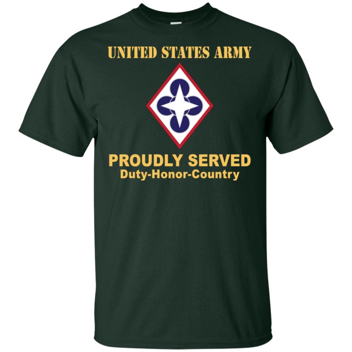 US ARMY CSIB COMBINED ARMS SUPPORT COMMAND- Proudly Served T-Shirt On Front For Men-TShirt-Army-Veterans Nation
