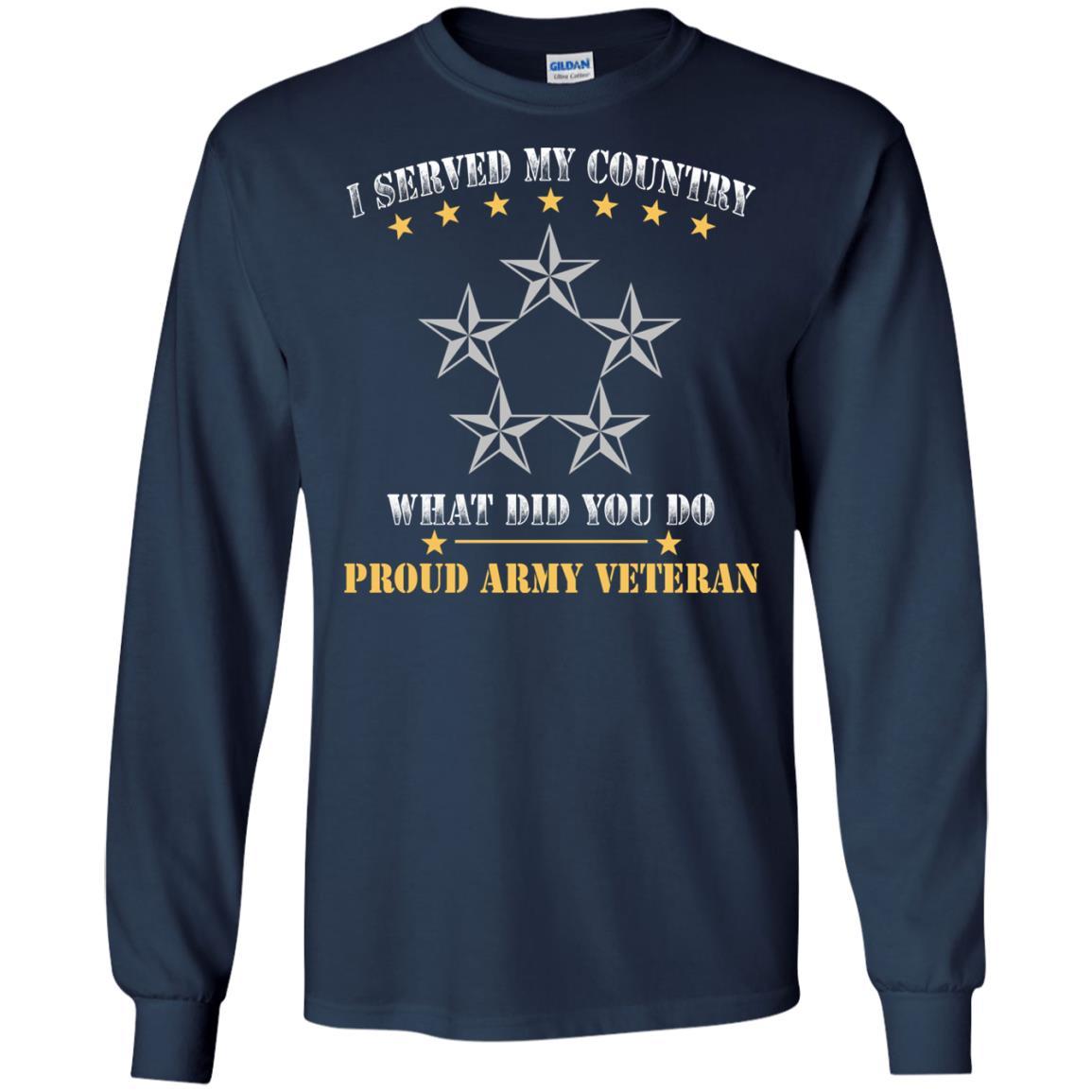 US Army O-10 General of the Army O10 GA General Officer Ranks Men Front T Shirt - Proud US Army Veteran-TShirt-Army-Veterans Nation