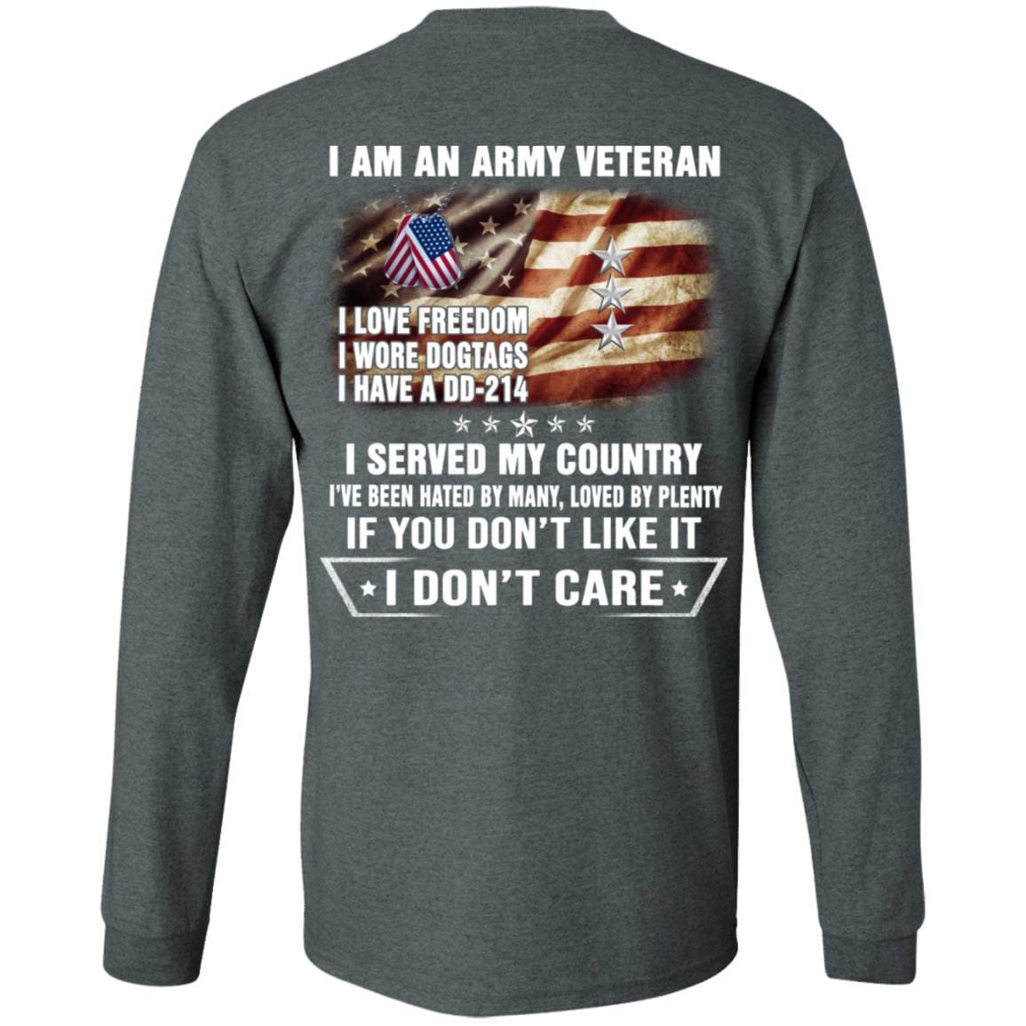 T-Shirt "I Am An Army Veteran" O-9 Lieutenant General(LTG)Rank On Back-TShirt-Army-Veterans Nation