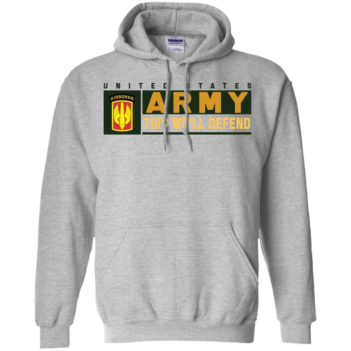 US Army 18TH FIELD ARTILLERY WITH AIRBORNE TAB- This We'll Defend T-Shirt On Front For Men-TShirt-Army-Veterans Nation