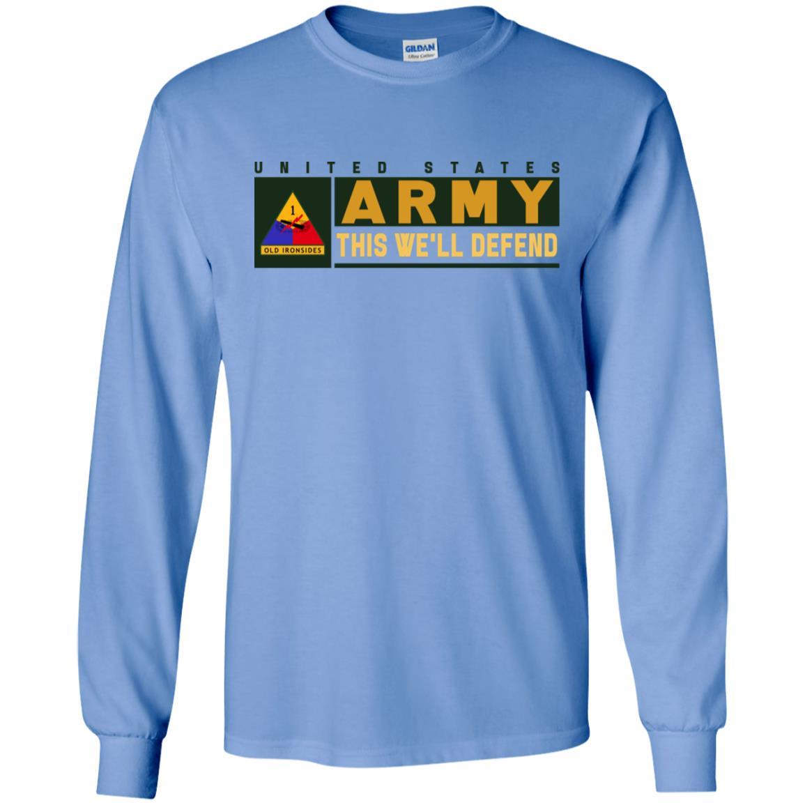 US Army 1st Armored Division- This We'll Defend T-Shirt On Front For Men-TShirt-Army-Veterans Nation