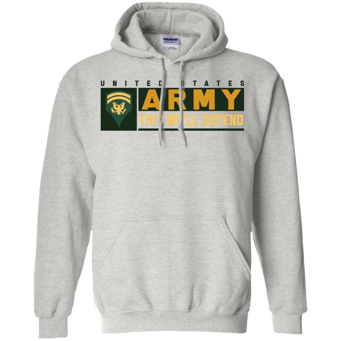 US Army E-6 SPC This We Will Defend T-Shirt On Front For Men-TShirt-Army-Veterans Nation