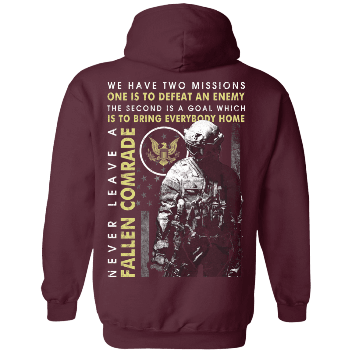 Never Leave A Fallen Comrade Army Men Back T Shirts-TShirt-Army-Veterans Nation