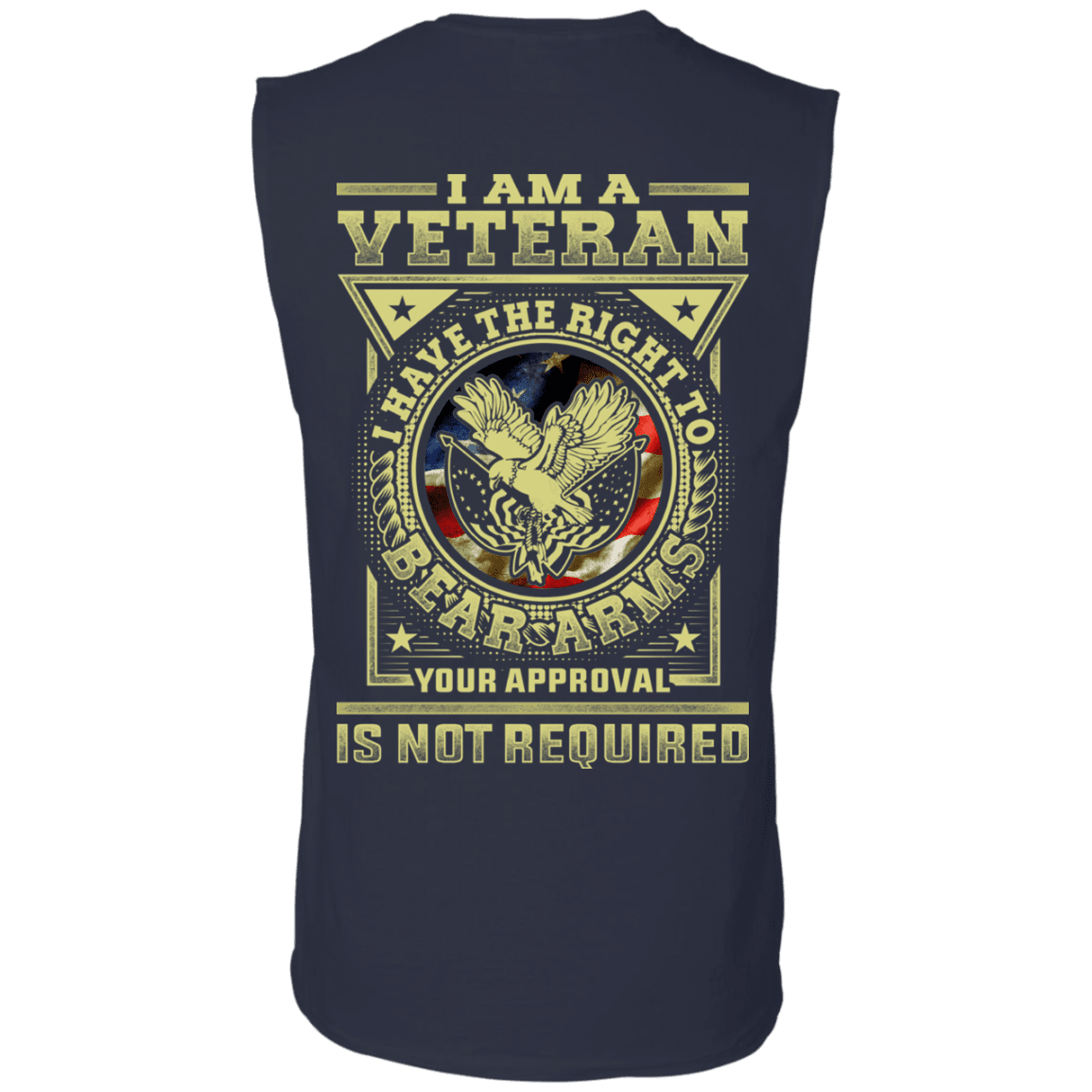 Military T-Shirt "Veteran Have the Right To Bear Arms" Men Back-TShirt-General-Veterans Nation