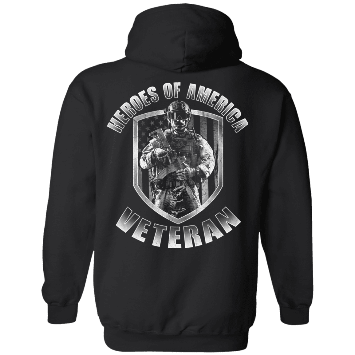 Military T-Shirt "Veteran - Heroes Of America" Men Back-TShirt-General-Veterans Nation