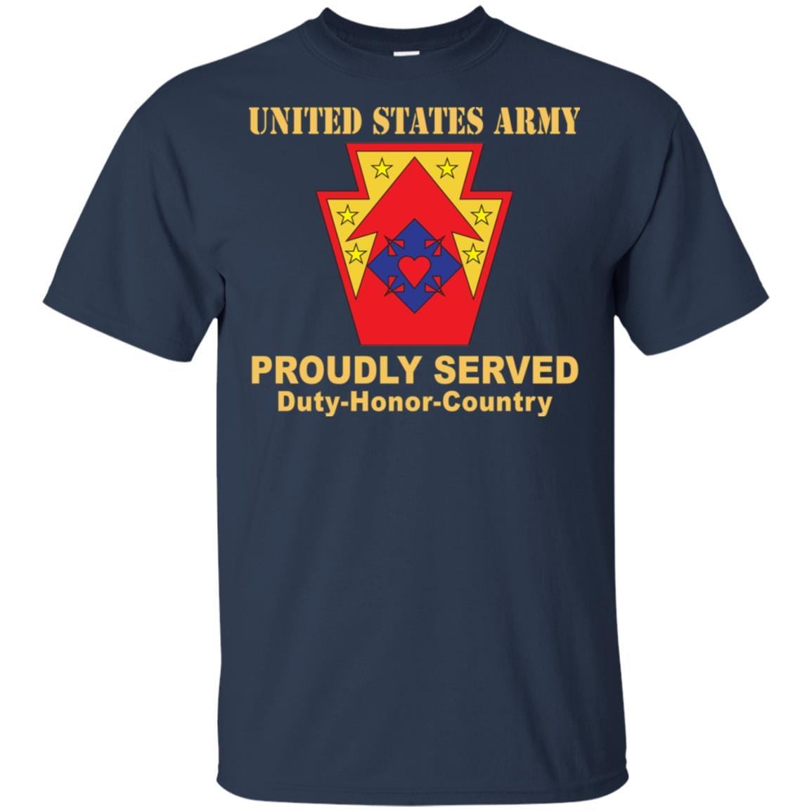US ARMY 213 SUPPORT GROUP- Proudly Served T-Shirt On Front For Men-TShirt-Army-Veterans Nation