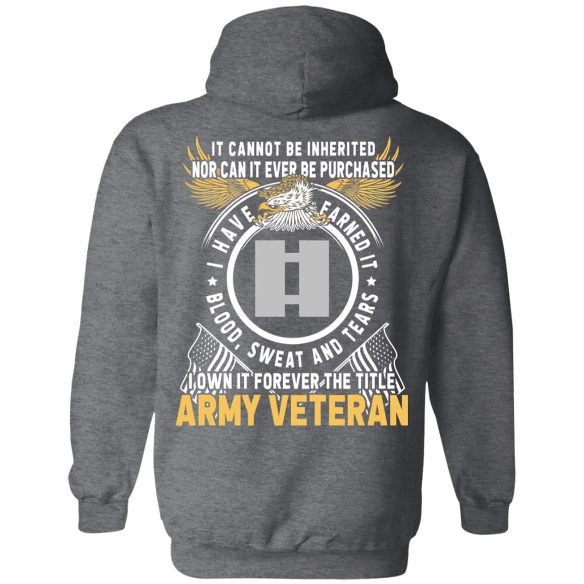 US Army O-3 Captain O3 CPT Commissioned Officer Ranks T-Shirt For Men On Back-TShirt-Army-Veterans Nation