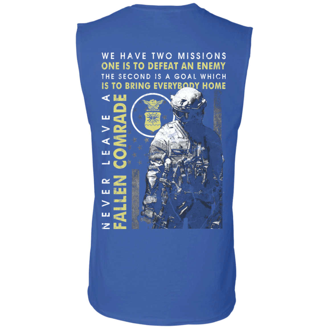 Never Leave A Fallen Comrade Air Force Men Back T Shirts-TShirt-USAF-Veterans Nation