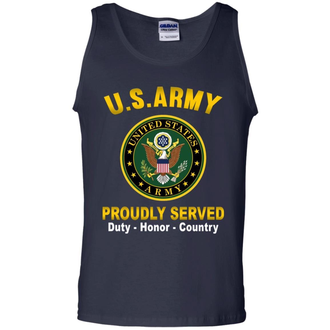 US Army T-Shirt "Logo Proudly Served" On Front-TShirt-Army-Veterans Nation