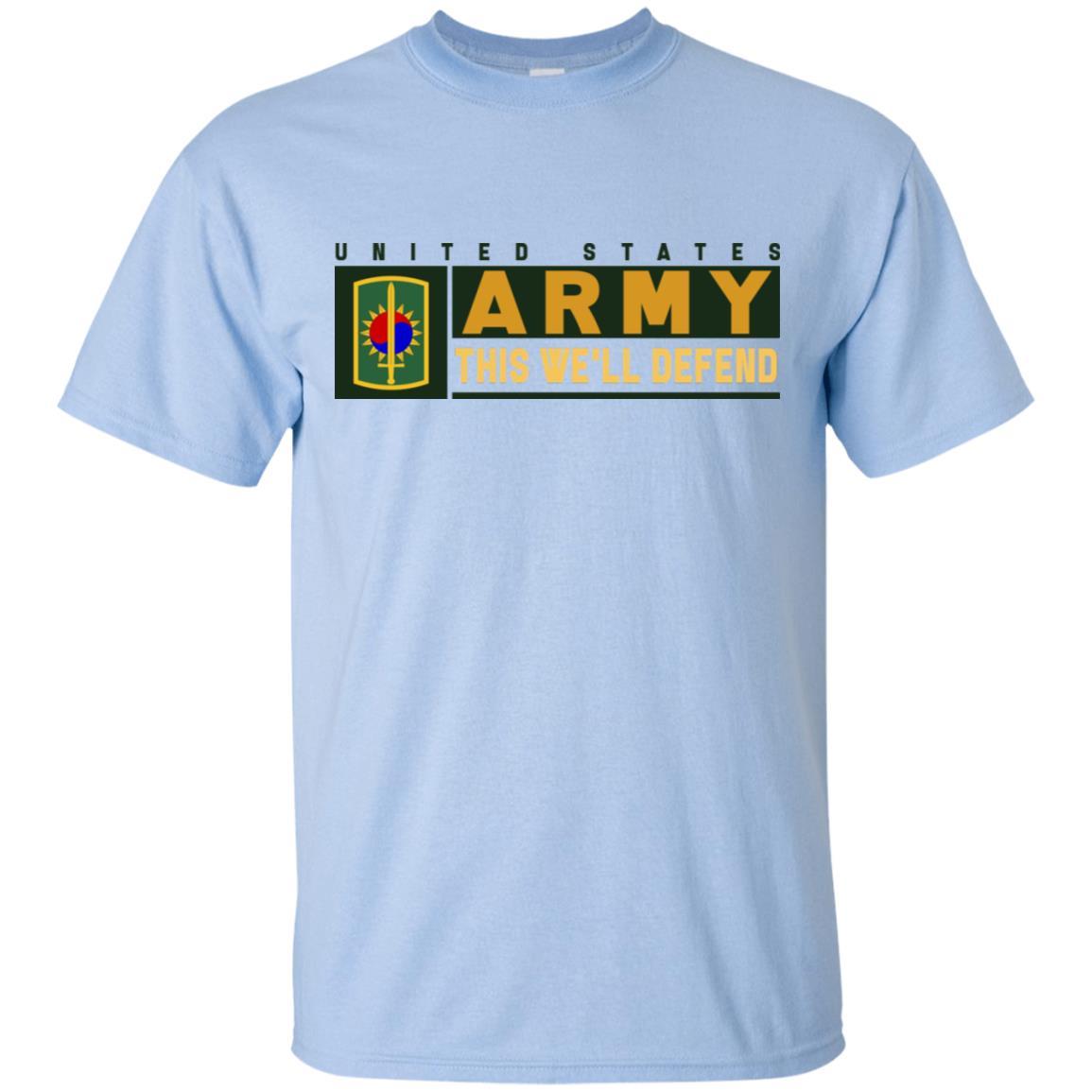 US Army 8TH MILITARY POLICE BRIGADE- This We'll Defend T-Shirt On Front For Men-TShirt-Army-Veterans Nation