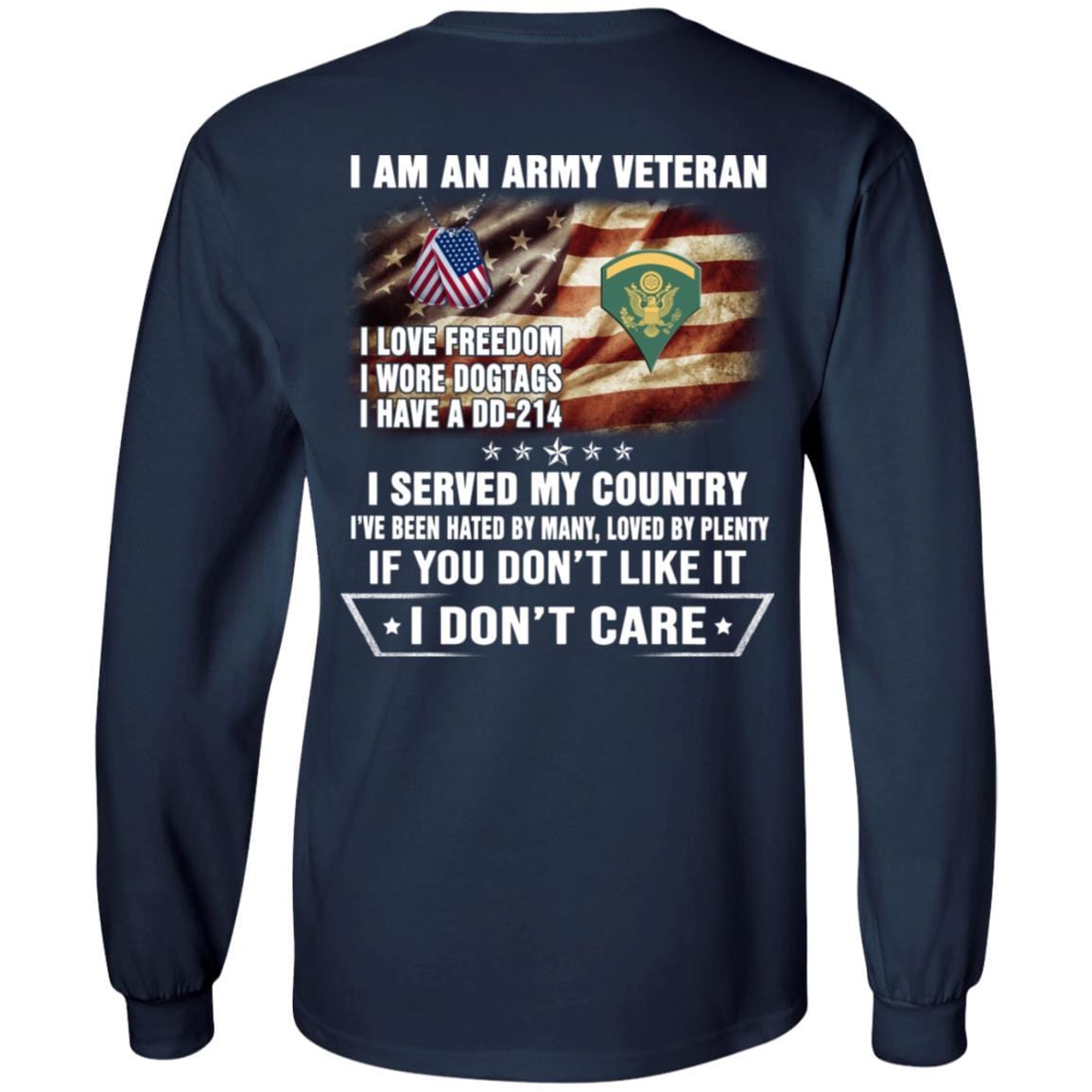 T-Shirt "I Am An Army Veteran" E-5 SPC(SP5)Rank On Back-TShirt-Army-Veterans Nation