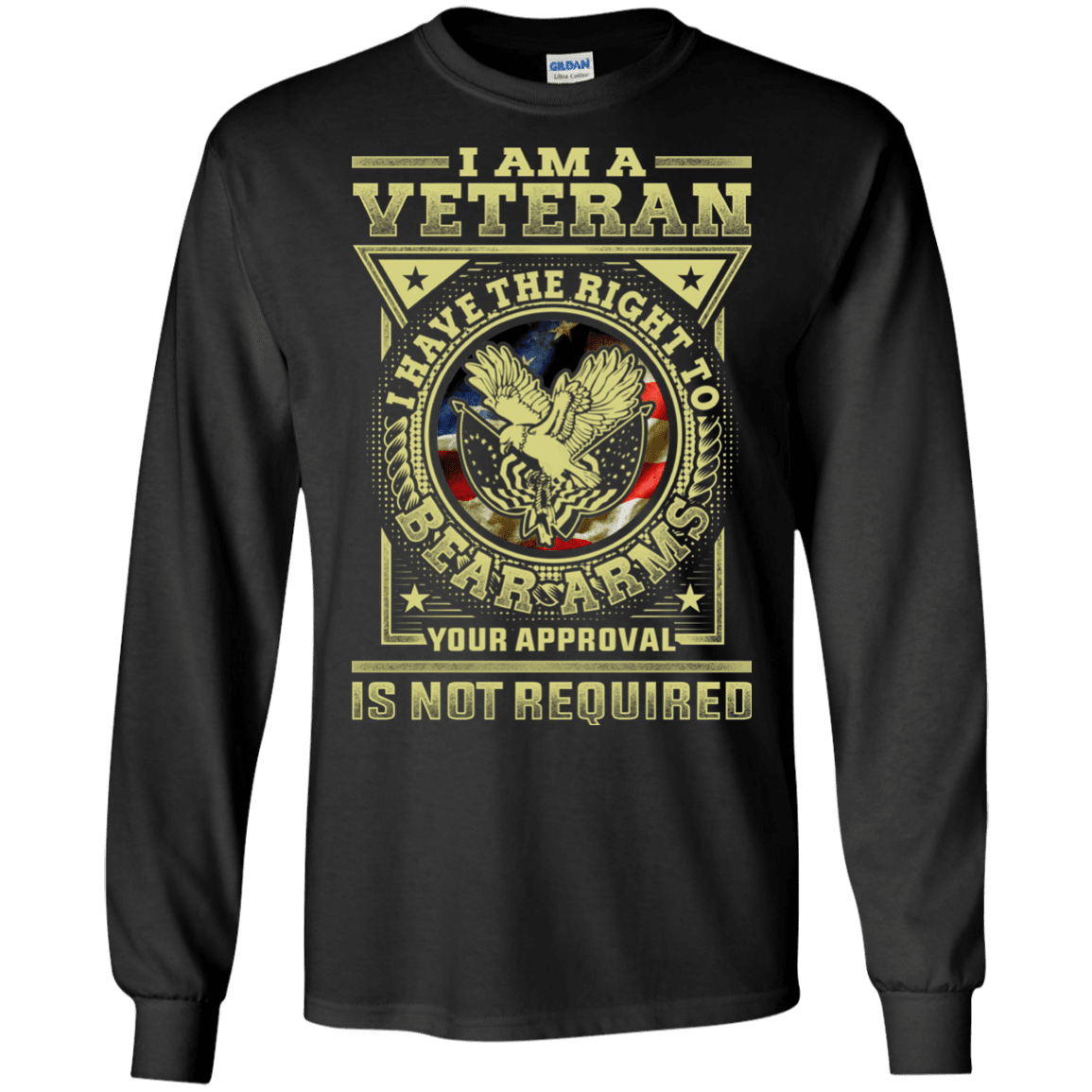 Military T-Shirt "Veteran Have the Right To Bear Arms Men" Front-TShirt-General-Veterans Nation