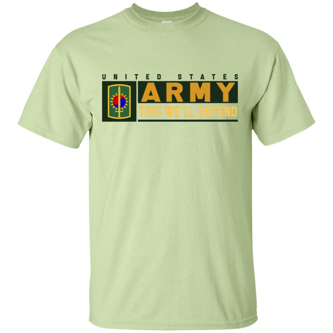 US Army 8TH MILITARY POLICE BRIGADE- This We'll Defend T-Shirt On Front For Men-TShirt-Army-Veterans Nation