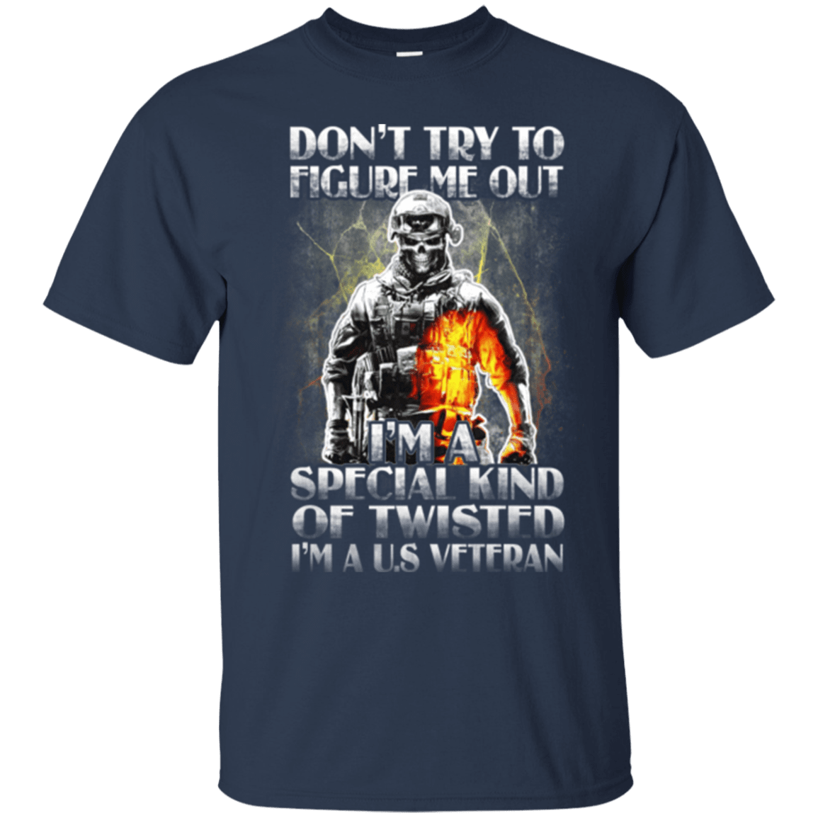 Military T-Shirt "Don't Try to Figure Me Out - I'm A US Veteran"-TShirt-General-Veterans Nation