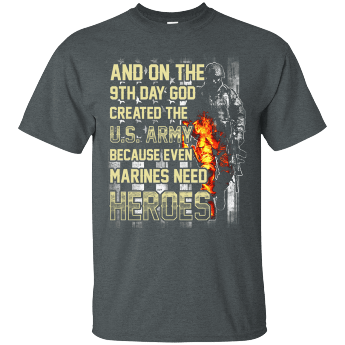 On The 9th Day God Created The US Army T Shirt-TShirt-Army-Veterans Nation