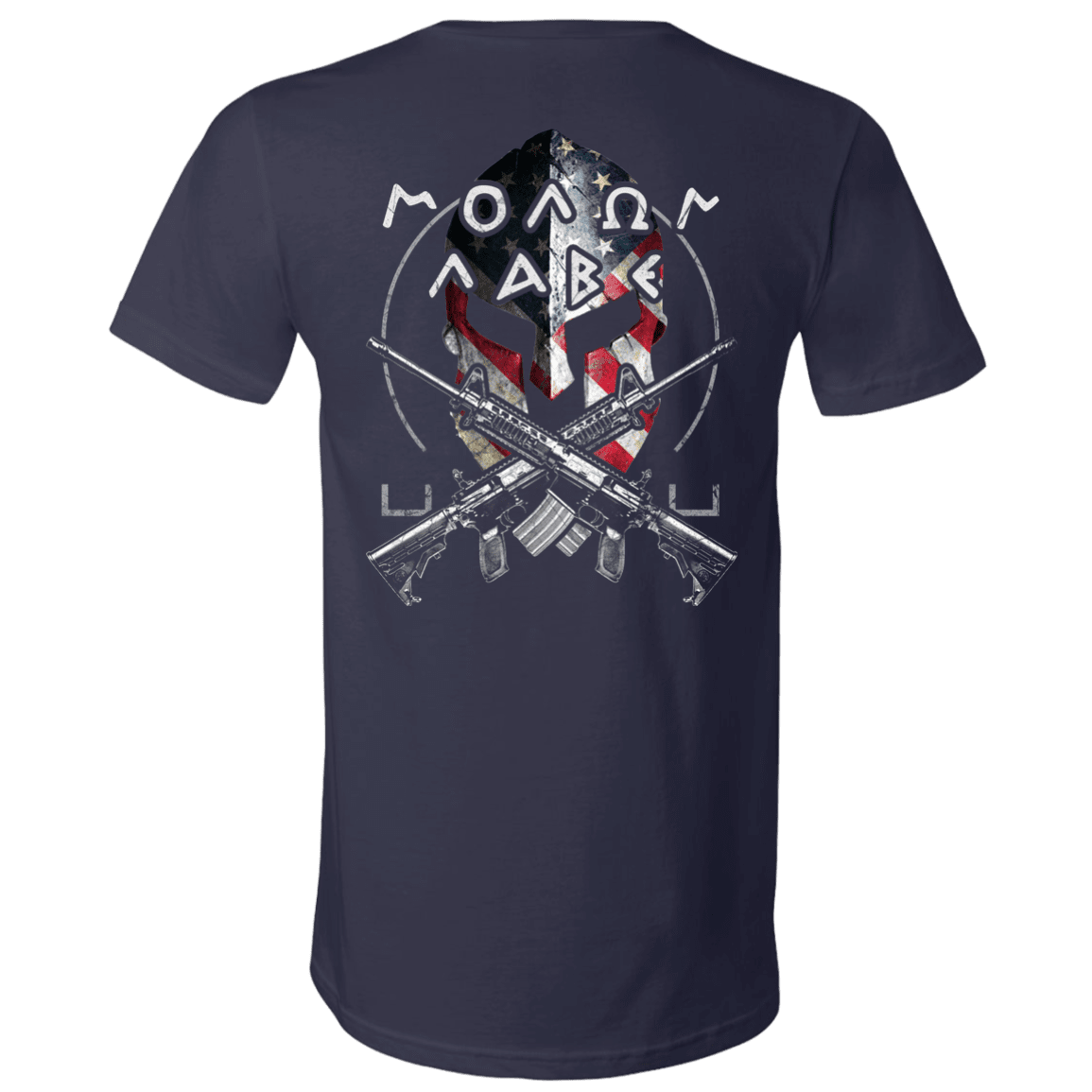 Military T-Shirt "Veteran - Molon Labe - Come And Take Them" - Men Back-TShirt-General-Veterans Nation