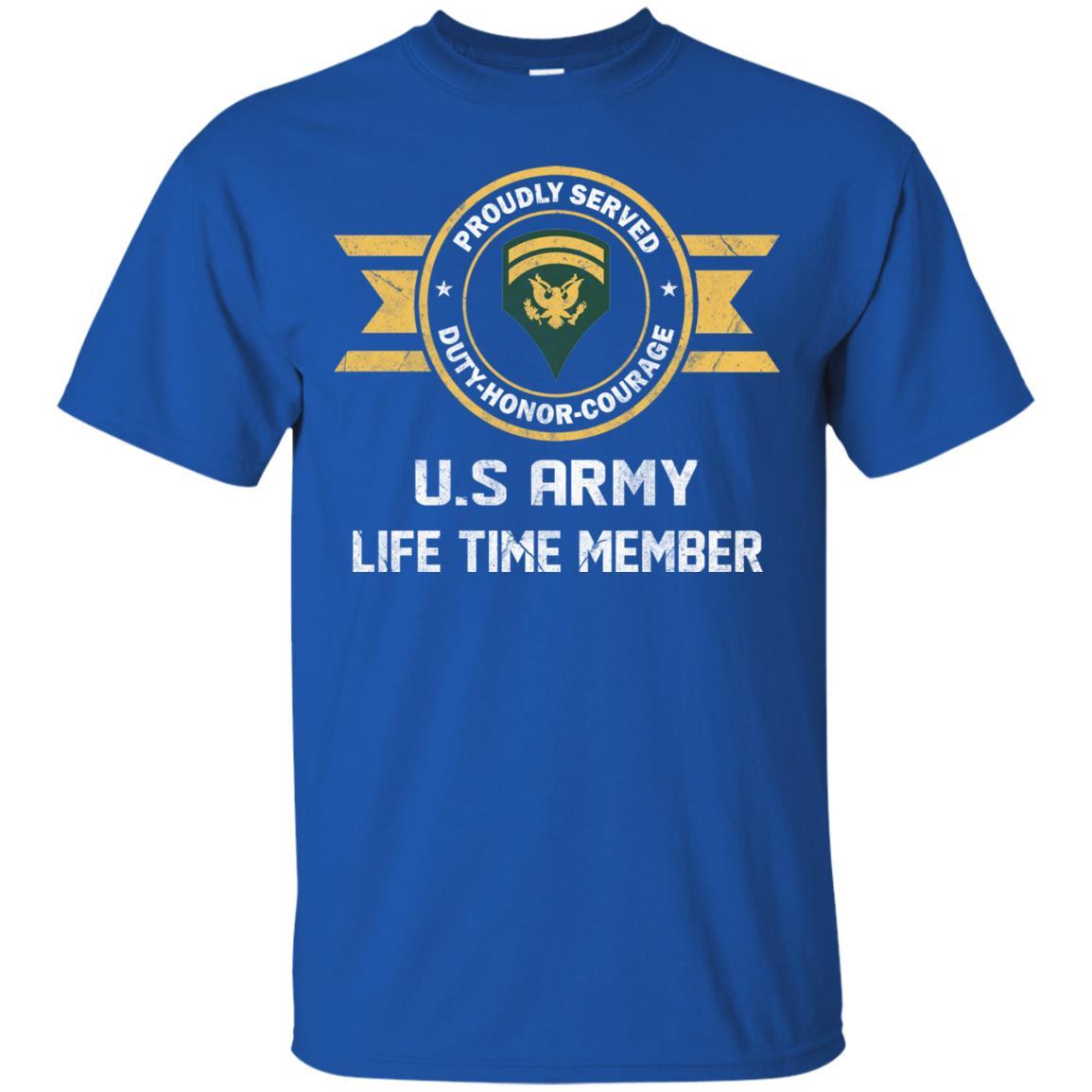 Life Time Member - US Army E-6 SPC E6 Specialist Ranks Men T Shirt On Front-TShirt-Army-Veterans Nation