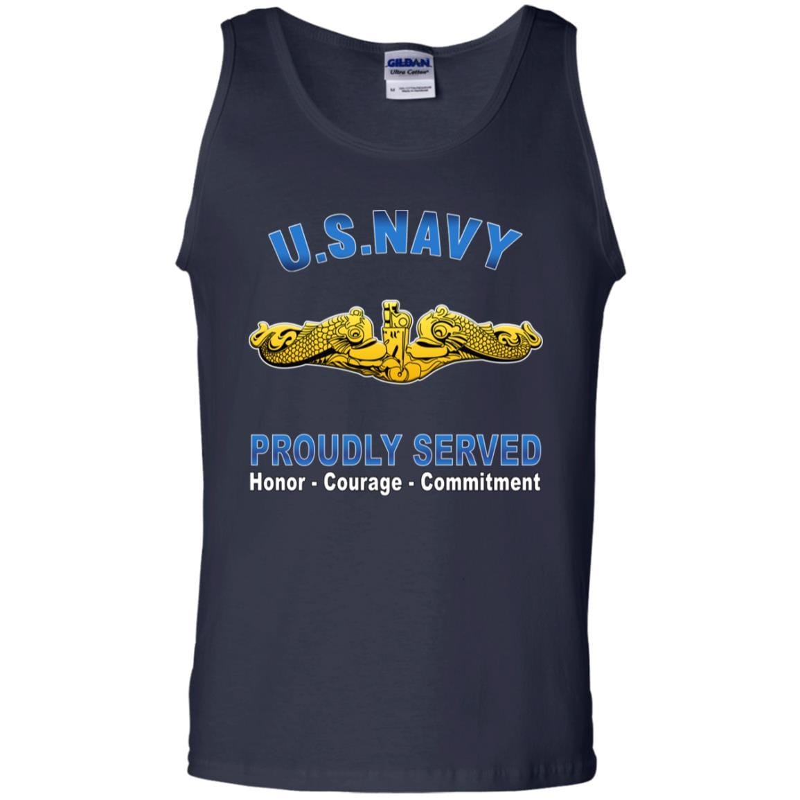US Navy Submarine Officer Proudly Served T-Shirt On Front-Apparel-Veterans Nation