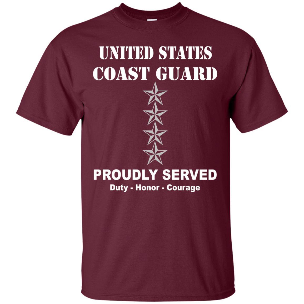 US Coast Guard O-10 Admiral O10 ADM Flag Officer Men Front USCG T Shirt-TShirt-USCG-Veterans Nation