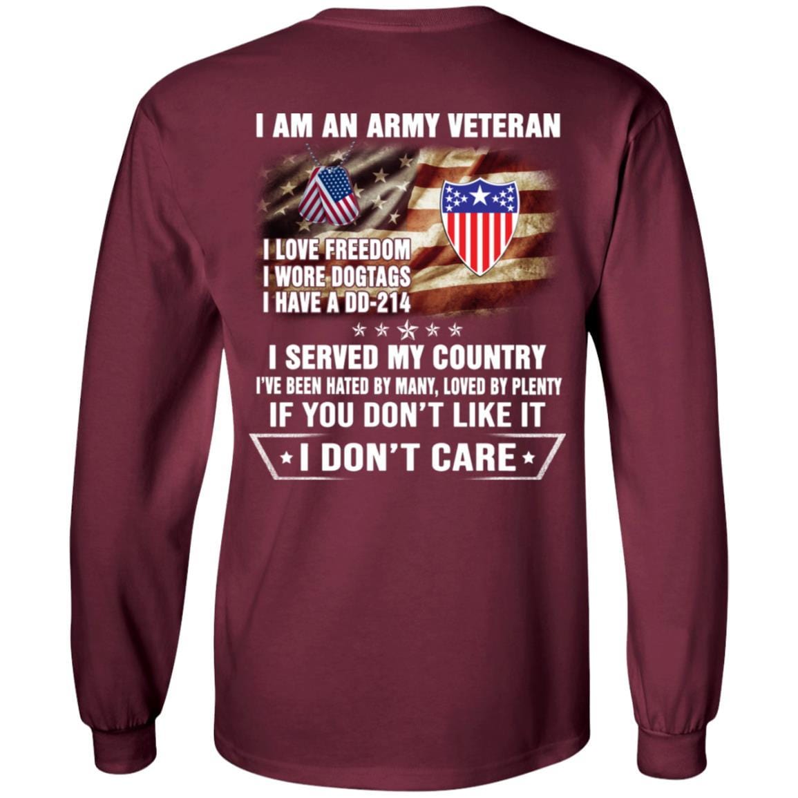 T-Shirt "I Am An Army Adjutant General Veteran" On Back-TShirt-Army-Veterans Nation