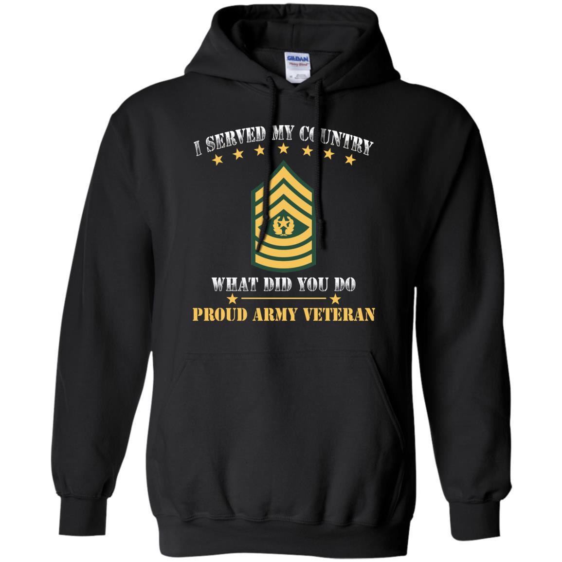 US Army E-9 Command Sergeant Major E9 CSM Noncommissioned Officer Ranks Men Front T Shirt - Proud US Army Veteran-TShirt-Army-Veterans Nation