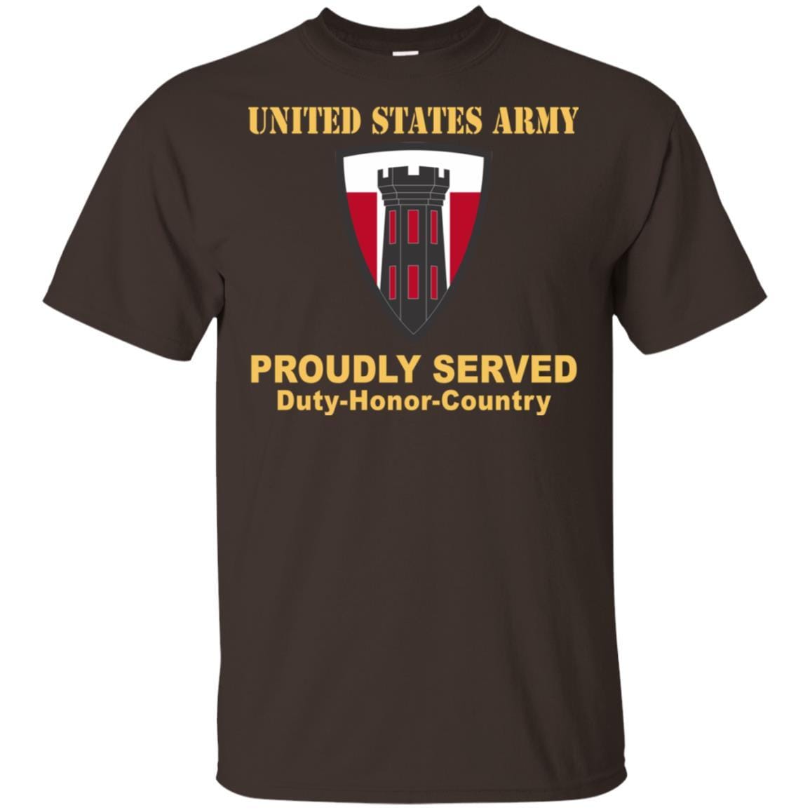 US ARMY 176TH ENGINEER BRIGADE- Proudly Served T-Shirt On Front For Men-TShirt-Army-Veterans Nation