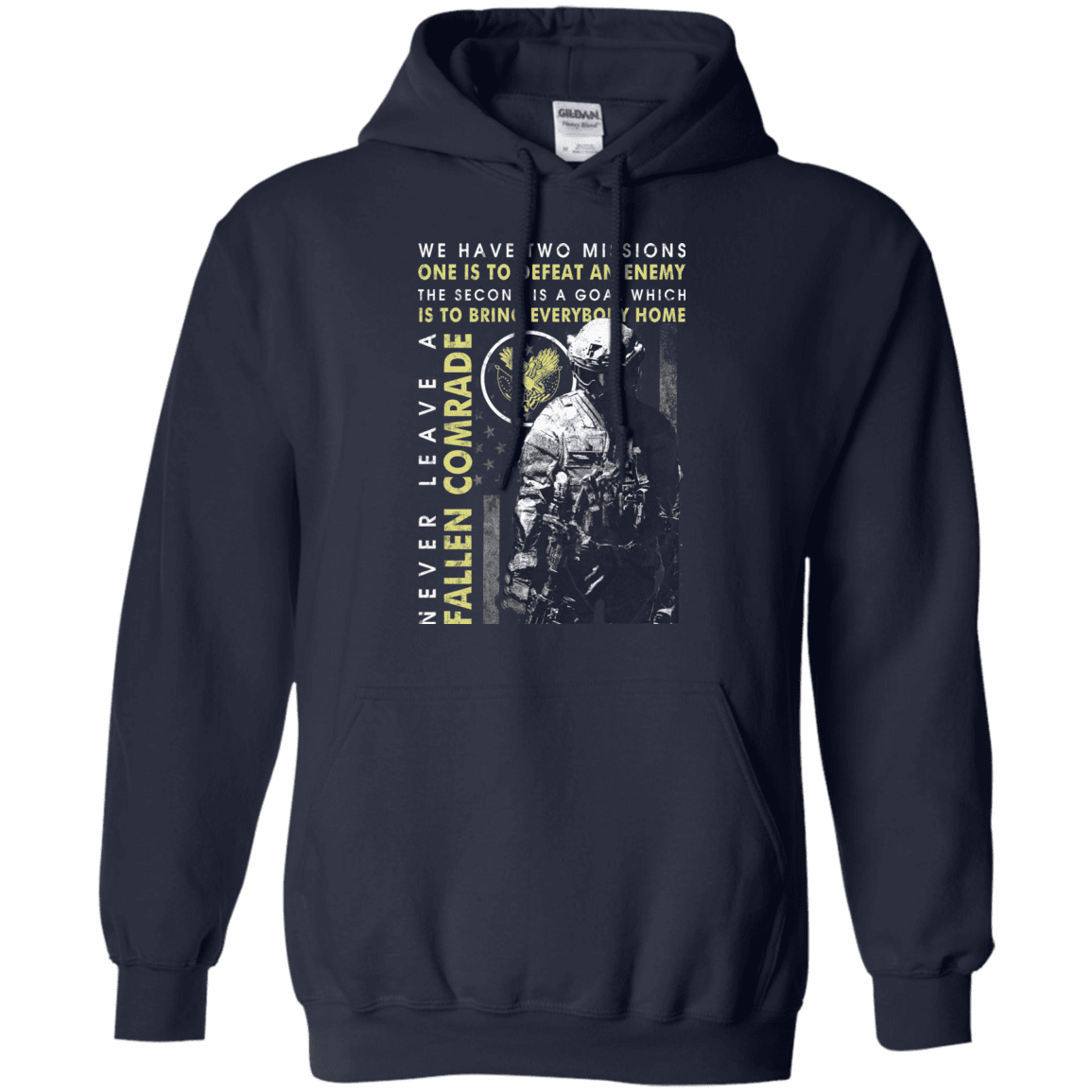 Military T-Shirt "Never Leave A Fallen Comrade Veteran Men" Front-TShirt-General-Veterans Nation