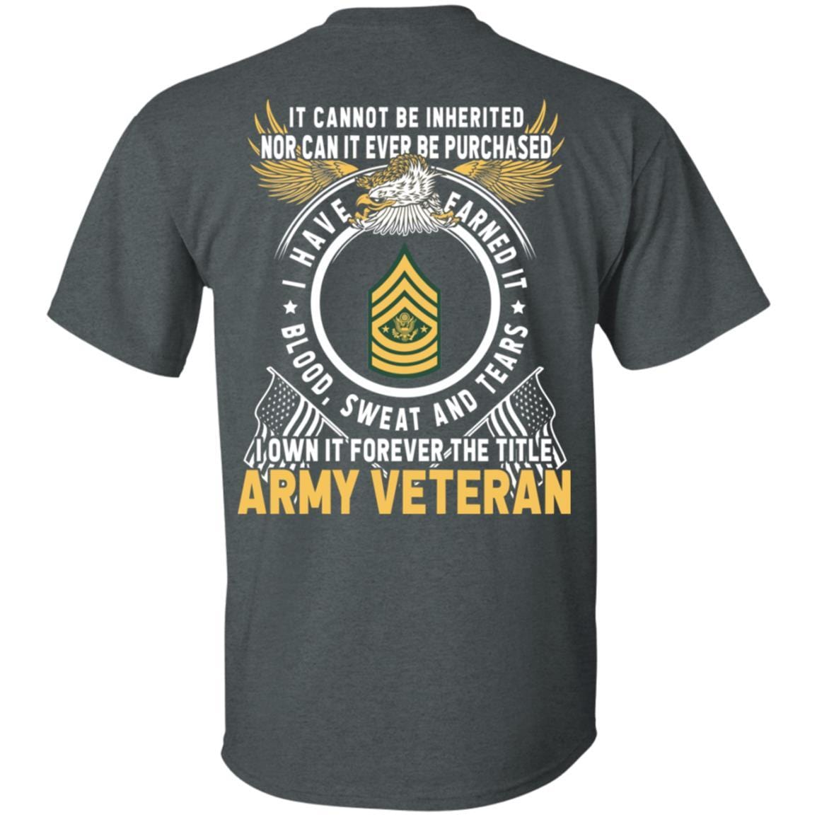 US Army E-9 Sergeant Major of the Army E9 SMA Noncommissioned Officer T-Shirt For Men On Back-TShirt-Army-Veterans Nation