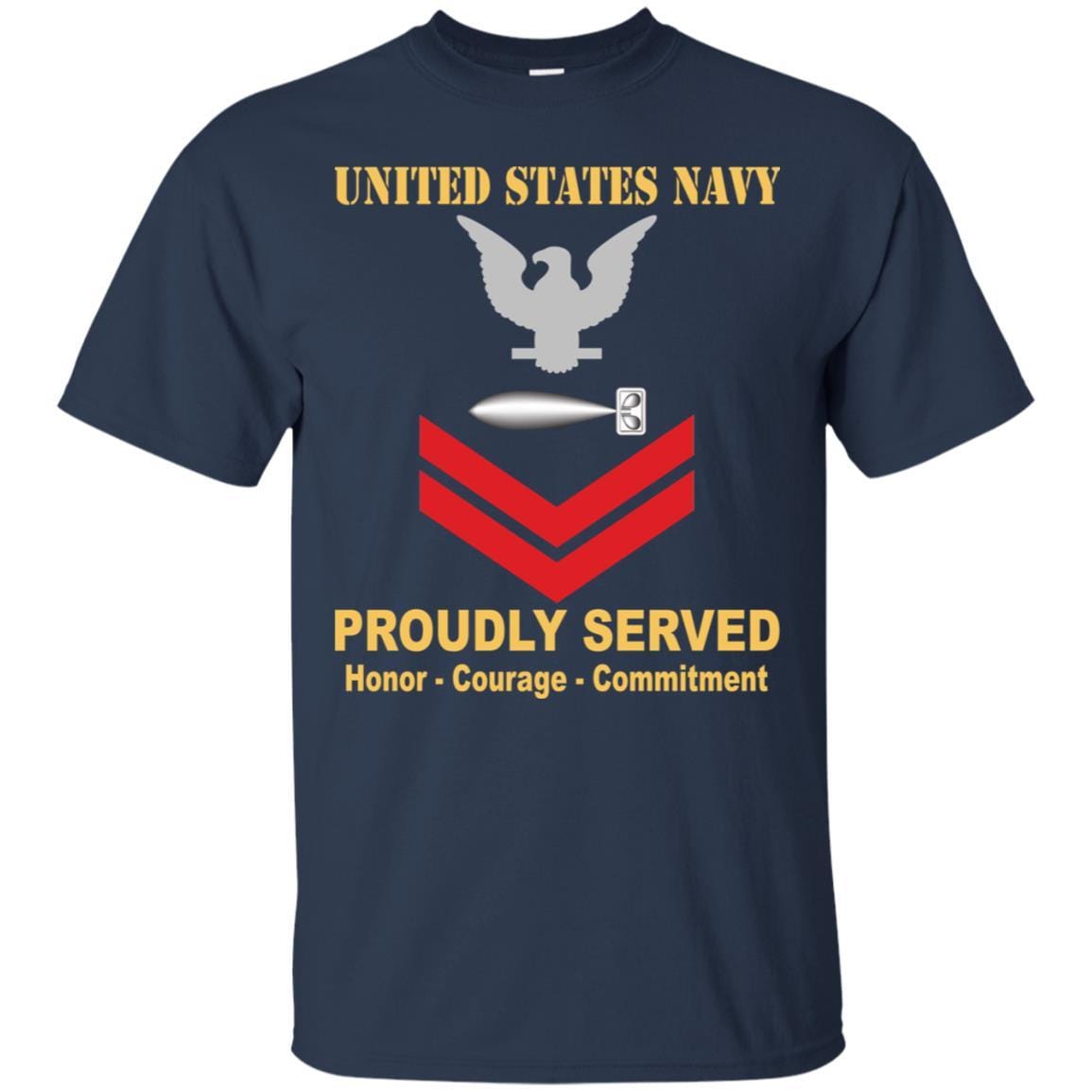 U.S Navy Torpedoman's mate Navy TM E-5 Rating Badges Proudly Served T-Shirt For Men On Front-TShirt-Navy-Veterans Nation