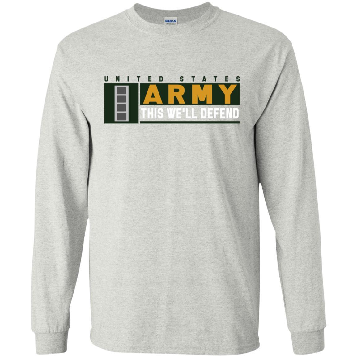US Army W-4 This We Will Defend Long Sleeve - Pullover Hoodie-TShirt-Army-Veterans Nation