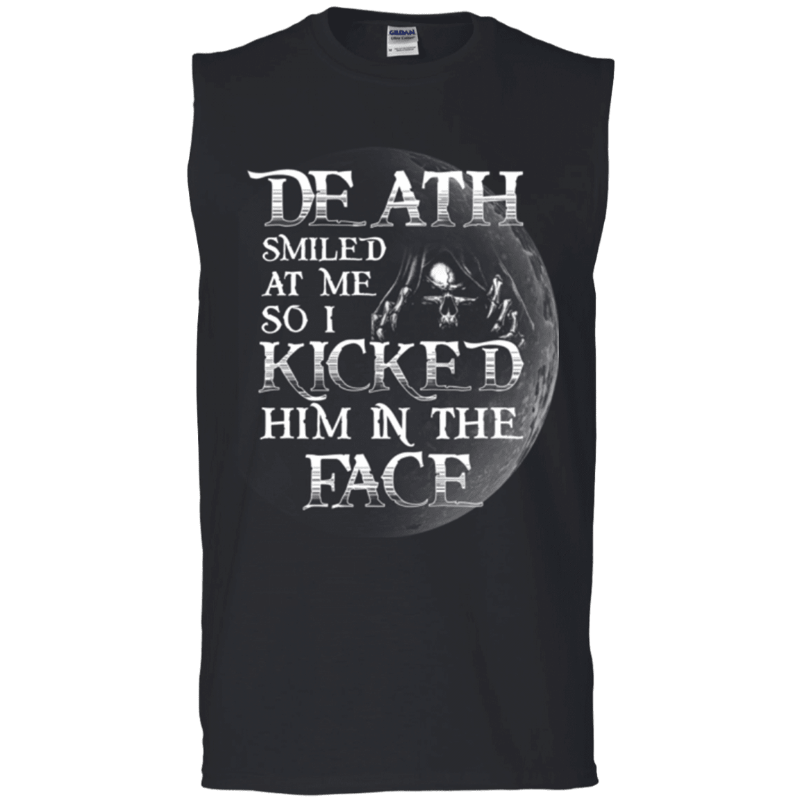 Military T-Shirt "Death Smiled At Me I Kicked Him In The Face"-TShirt-General-Veterans Nation