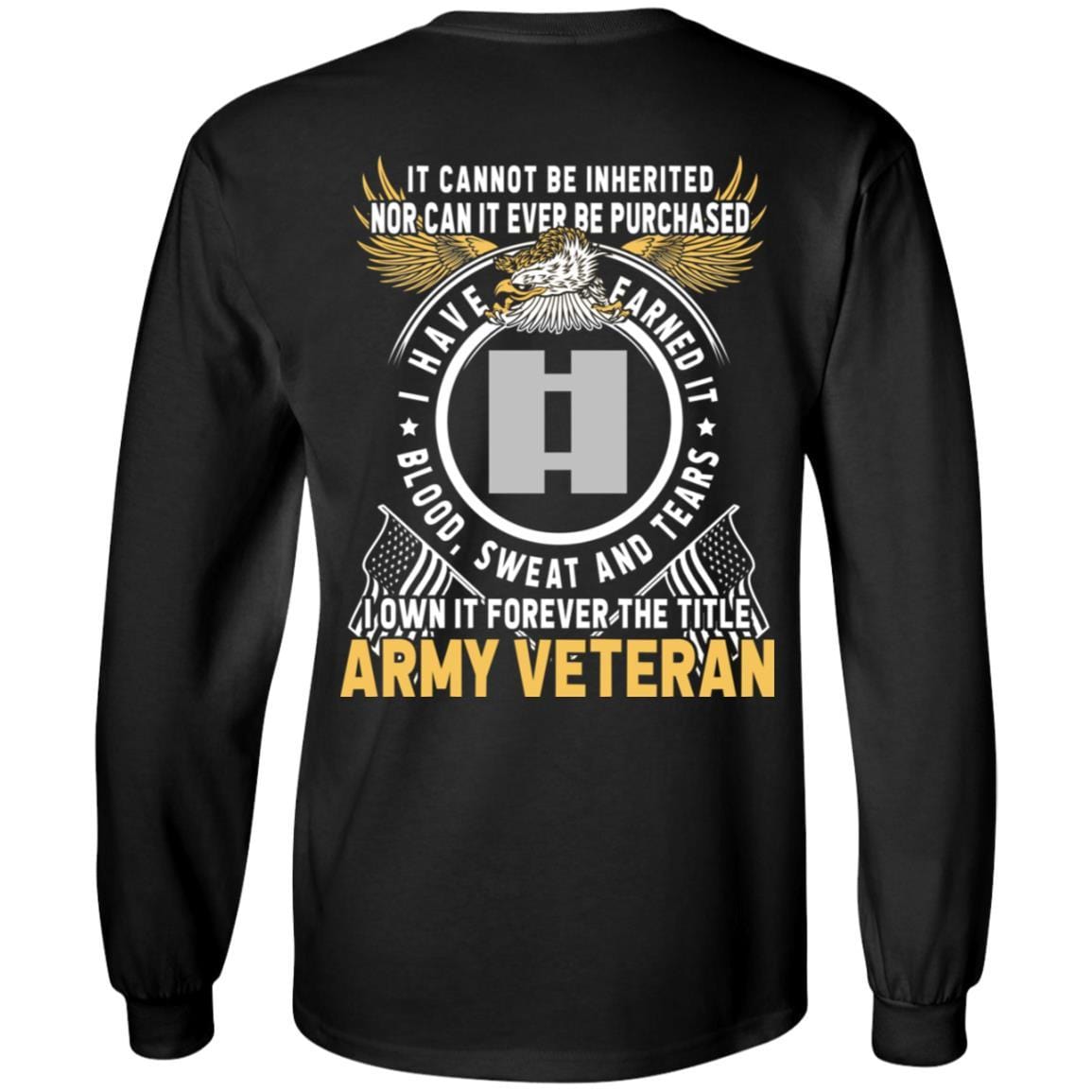 US Army O-3 Captain O3 CPT Commissioned Officer Ranks T-Shirt For Men On Back-TShirt-Army-Veterans Nation