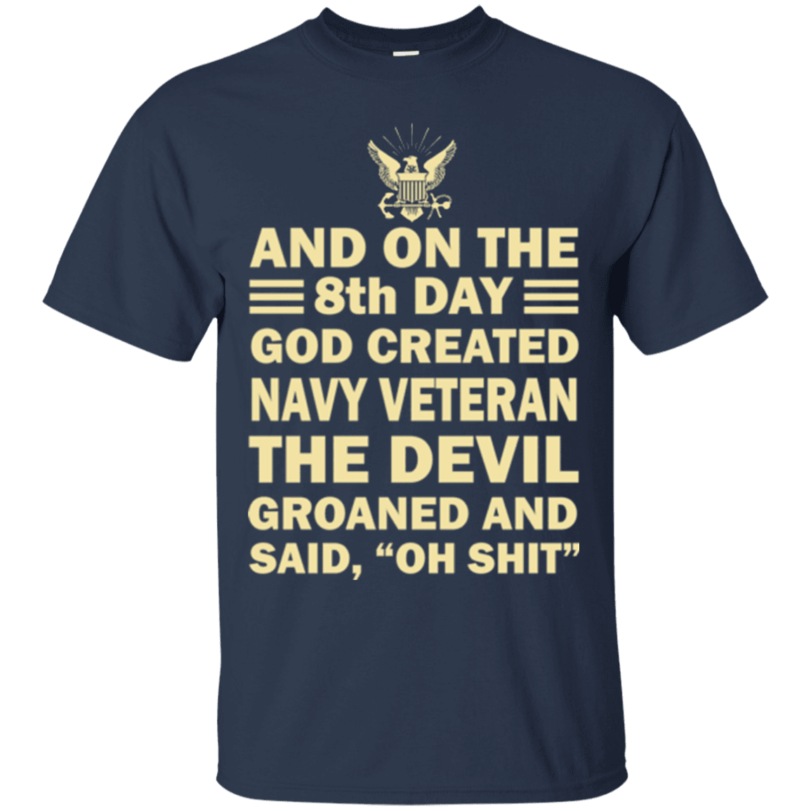 Military T-Shirt "God Created Navy Veteran"-TShirt-General-Veterans Nation